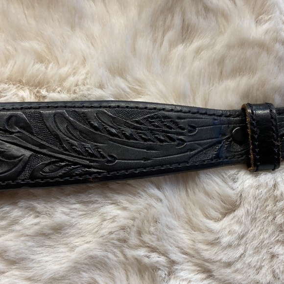 Signed Mona T. Van Riper Turquoise & Sterling Silver Belt Buckle & Leath… - Picture 12 of 17